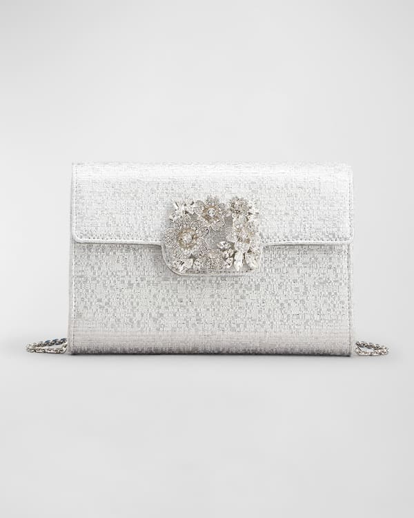 Roger Vivier Flower Strass Buckle Clutch Bag