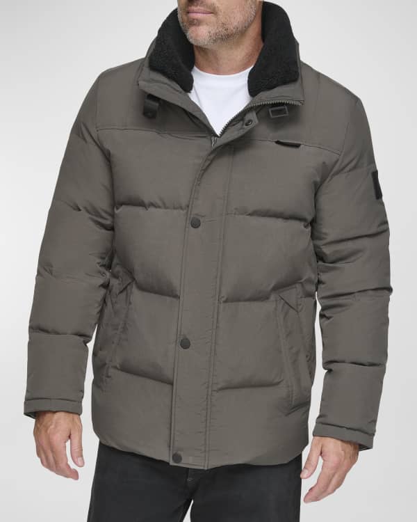 Mackage Men's Riley Plaid Down Jacket | Neiman Marcus