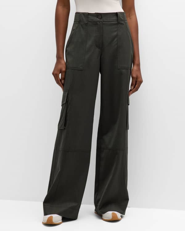 NEW Spanx Stretch Twill Ankle Cargo Pants - 20311R - Washed Black