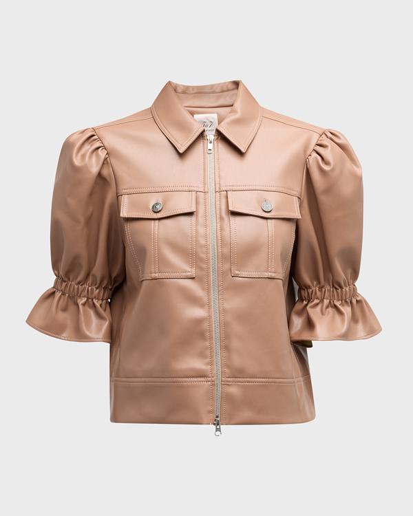 Cinq a Sept Metallic Leather Kylie Jacket main image 0