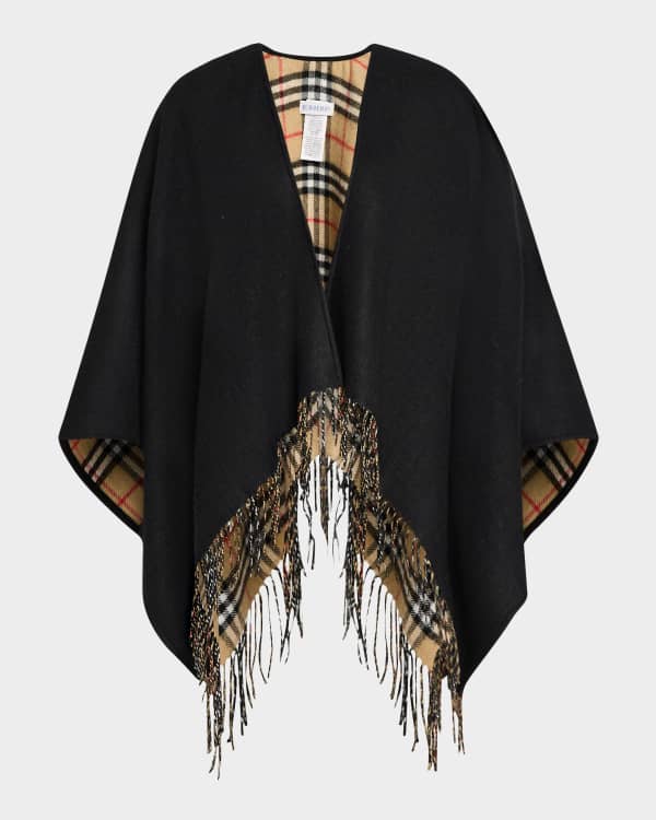 Max Mara Hilde Two-Tone Logo Wool Poncho | Neiman Marcus Max Mara Hilde Two-Tone Logo Wool Poncho | Neiman Marcus