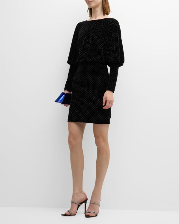 HELSI Milena Long-Sleeve Sequin Mini Dress | Neiman Marcus