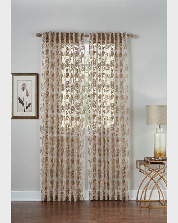 Rideaux Velours Misti Thomas Beige 274 Cm (108 Pouces) Avec Cristaux Asfour - Neufs