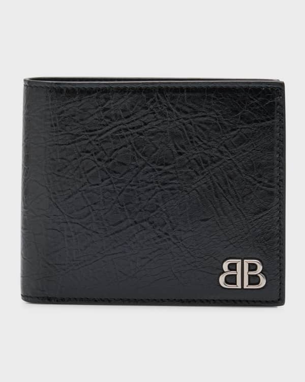 Burberry Men s TB Plaqu Leather Money Clip Wallet Neiman Marcus