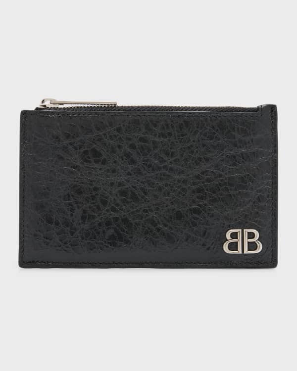 Saint laurent pebbled leather zip card case discount