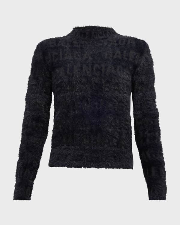 Balenciaga Jacquard Logo Crewneck Neiman Marcus