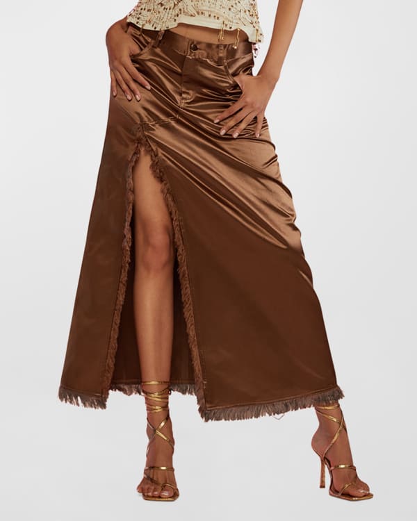 Cynthia Rowley A Line Taffeta Maxi Cargo Skirt Neiman Marcus