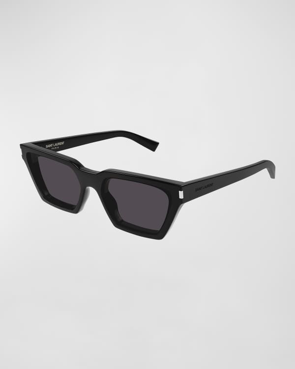Atlas Cat Eye Sunglasses in Black Acetate with Pale Gold-Colored Metal Accents