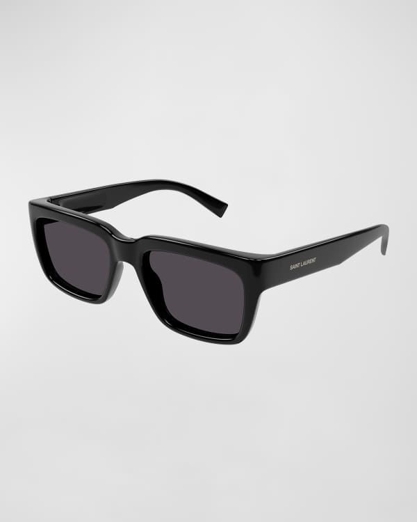 Saint Laurent Men's Temple-Logo Rectangle Sunglasses | Neiman Marcus