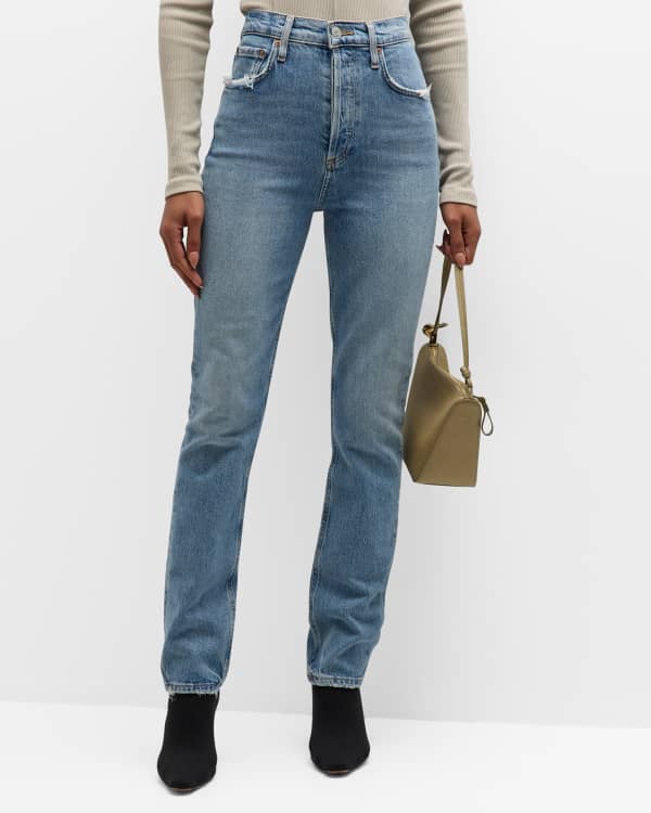 Goldsign The Lawler Ultra High-Rise Slim Straight Jeans | Neiman Marcus