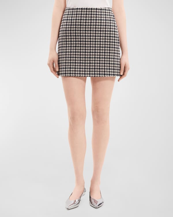 Officine Generale Abigail Front-Pleated Mini Skirt | Neiman Marcus
