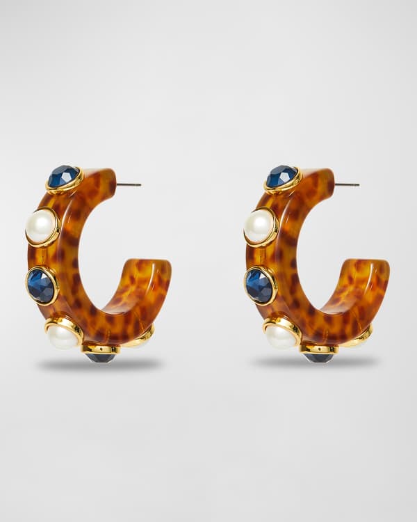 Lele sadoughi outlet pearl hoop earrings