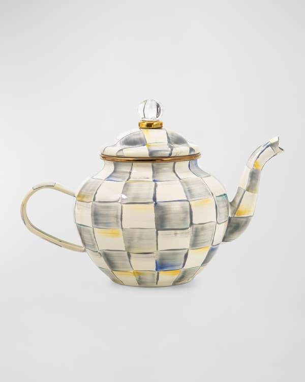 MacKenzie Childs Courtly Check 4 Cup Enamel Teapot Neiman Marcus