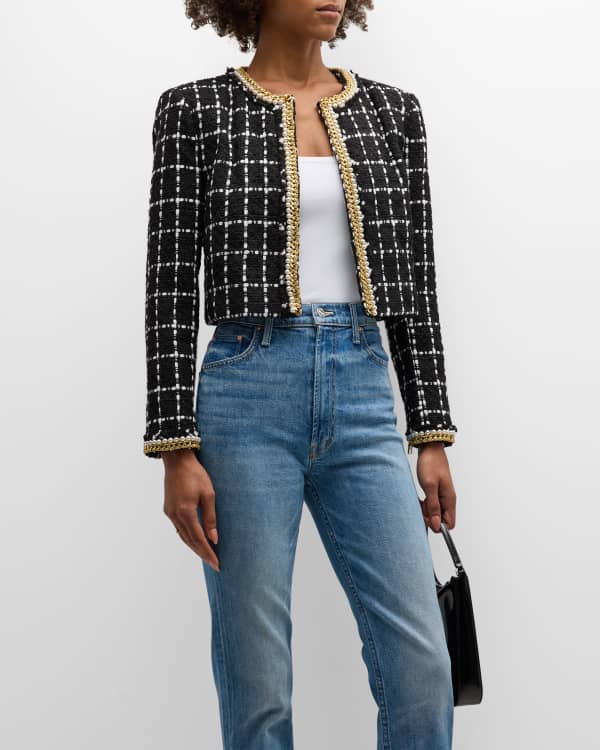 Alice + Olivia Renae Tweed Cropped Jacket   Neiman Marcus