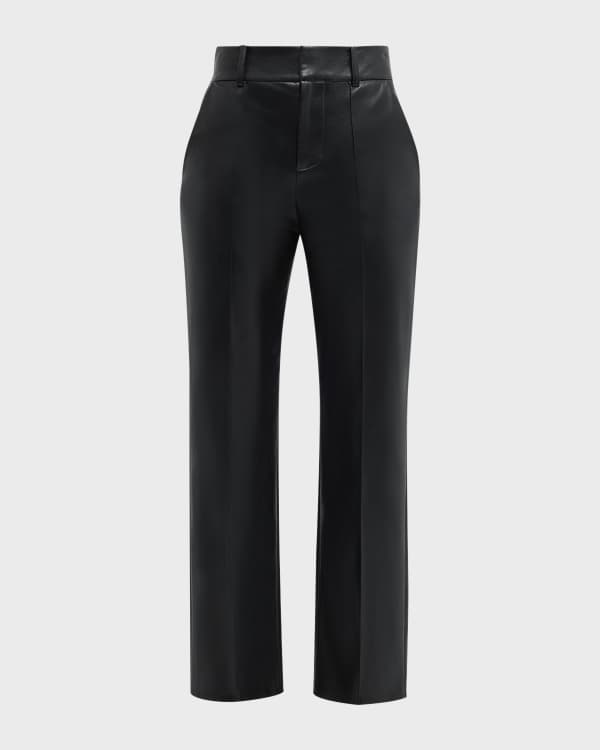 Delaney Straight Leg Vegan Leather Pants (Black)