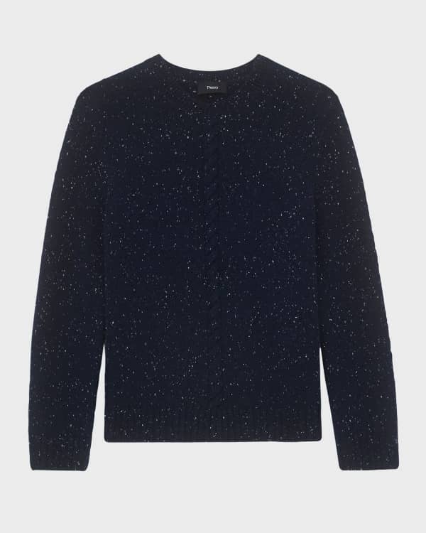 Sheer shoulder wool clearance & cashmere blend sweater