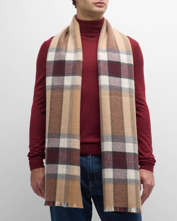Neiman Marcus Men s Plaid Cashmere Scarf Neiman Marcus