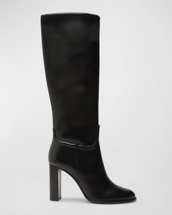 Alexandre Birman Lolita Leather Shearling Knee Boots | Neiman Marcus