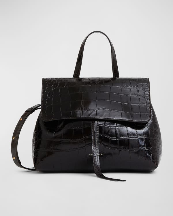 Mansur Gavriel Black Leather Mini Flap Crossbody Bag