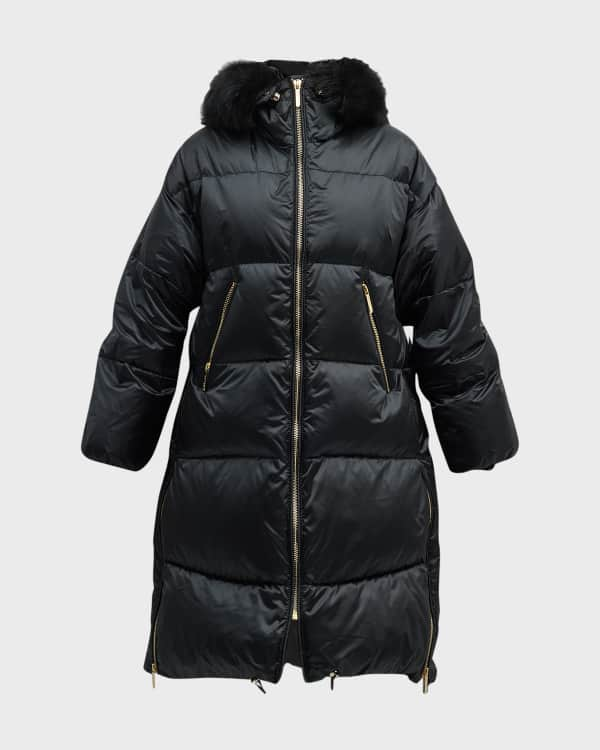 Gorski Apres-Ski Shiny Jacket w/ Detachable Lamb Shearling Trim ...