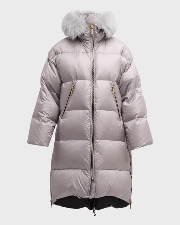 Gorski Long Apres-Ski Jacket w/ Detachable Lamb Fur Trim | Neiman Marcus