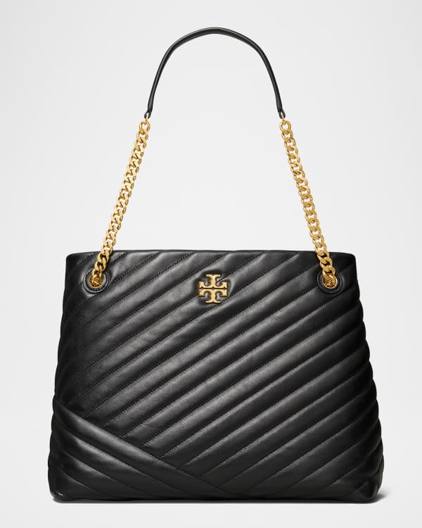 Tory Burch T Monogram Woven Spaghetti Tote Bag In Black/silver