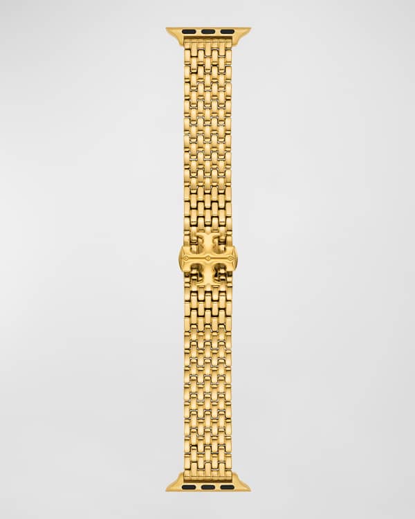 Tory Burch Doublet-Link Stainless Steel Apple Watch Bracelet in 