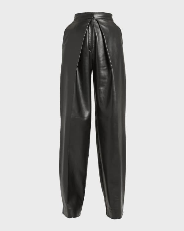 Michael Kors Collection Yasmeen Leather Split Bootleg Trousers | Neiman ...