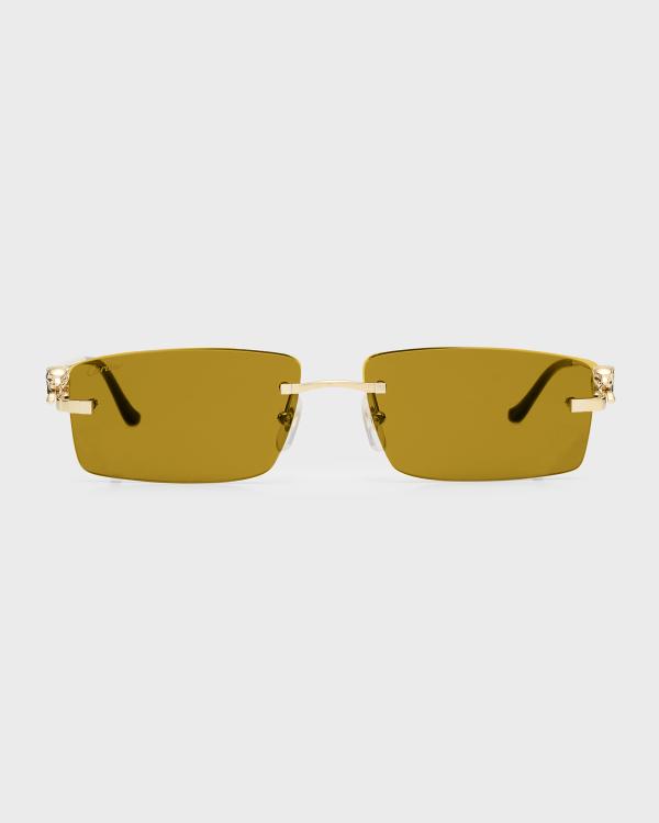 Cartier Men's Rimless Metal Rectangle Sunglasses | Neiman Marcus