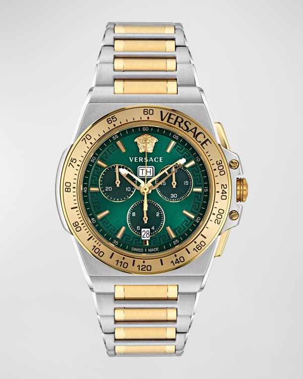 Versace Men's Greca Action IP Yellow Gold Chrono Watch, 45mm