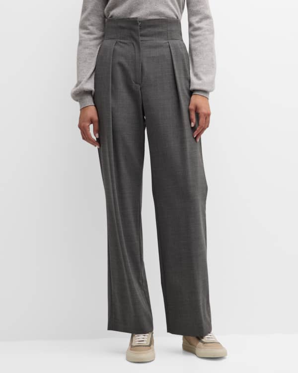 Slim Leg Silk Crêpe Pants