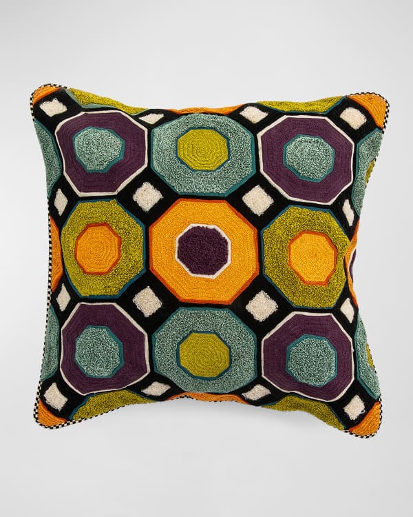 マッケンジーチャイルズ　大型スクエアクッション MacKenzie-Childs Amsterdam Square Pillow | Neiman Marcus