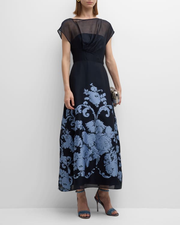 Michael kors discount floral chiffon dress