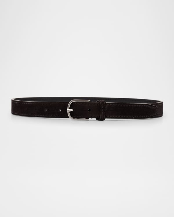 Toteme Narrow Braided Nylon & Leather Belt | Neiman Marcus