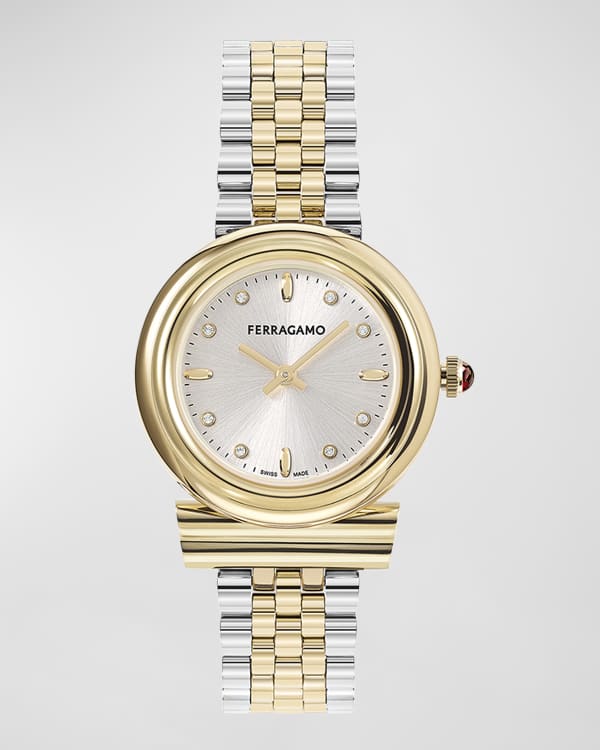 Ferragamo two tone watch discount