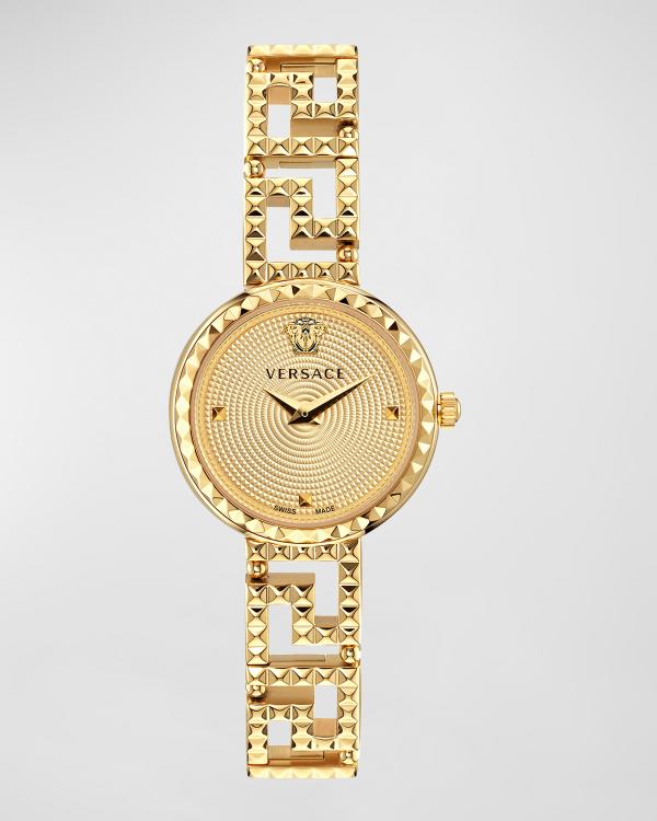 Versace 36mm V-Circle Watch with Bracelet Strap, Yellow Gold  display picture 3