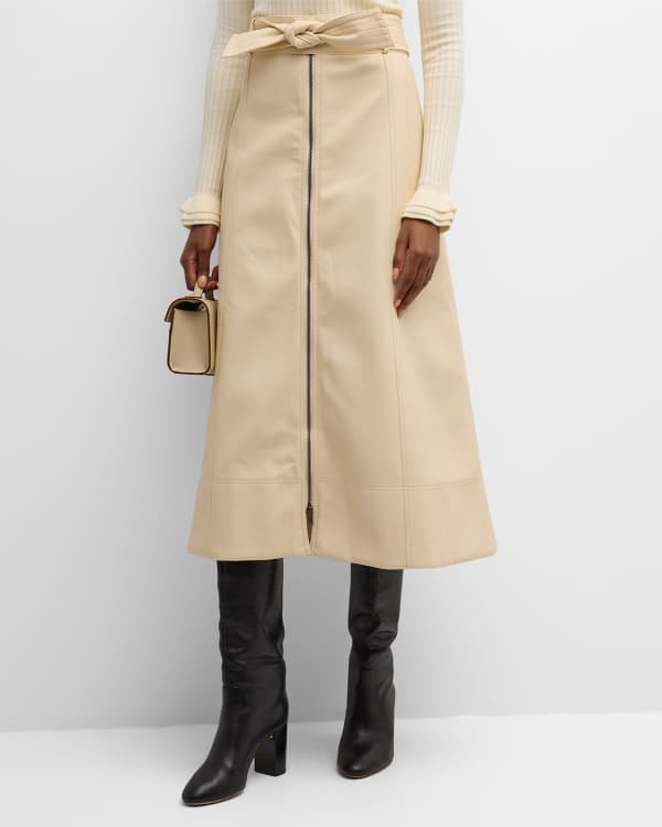 Midi skirt online with pockets quilted