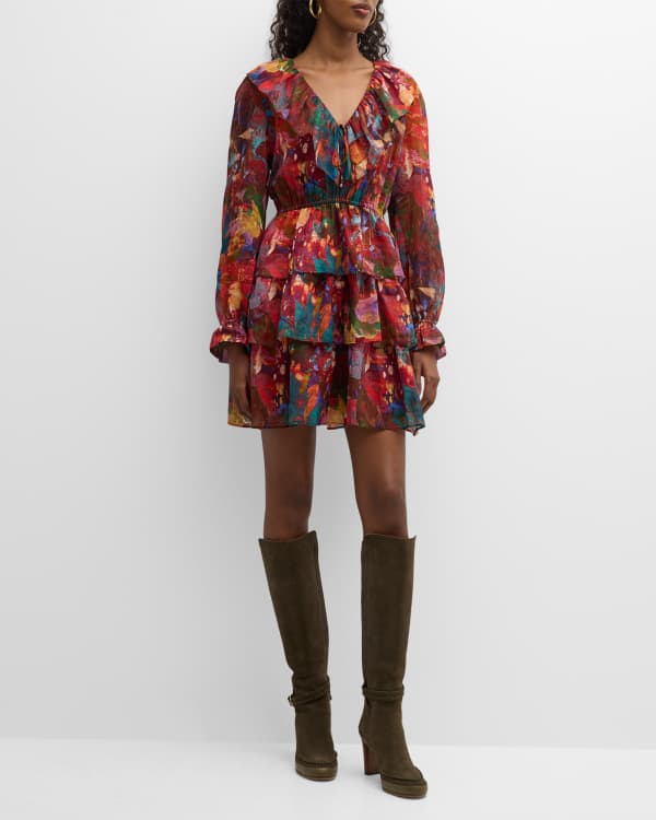 Botanical Print Mini Dress