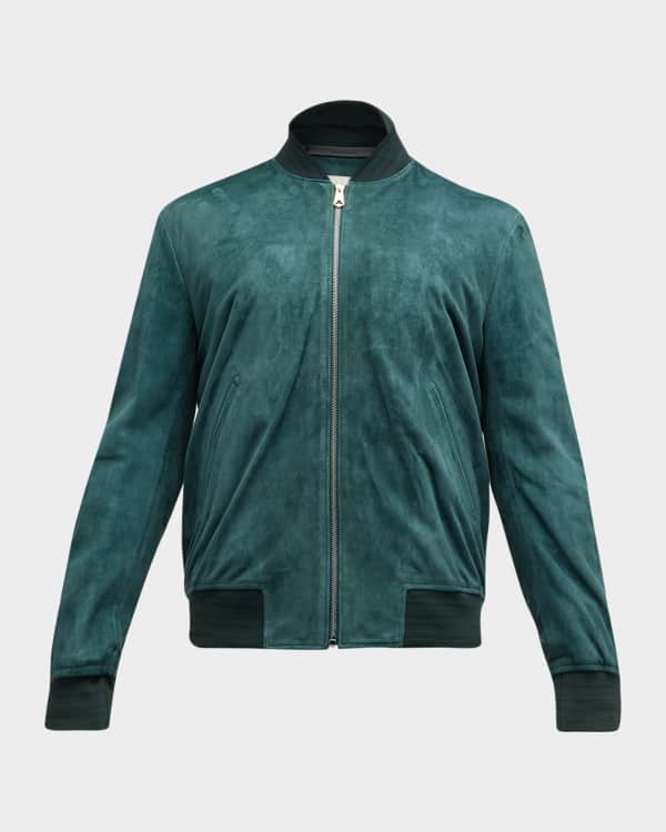 Paul Smith Men's Suede Leather Bomber Jacket | Neiman Marcus