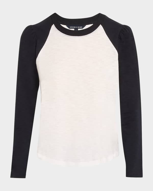 Sheer Stripe Crewneck Top