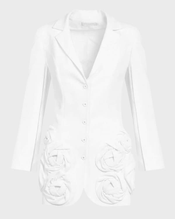 Badgley Mischka Collection Single Button Sequin Velvet Jacket Neiman Marcus