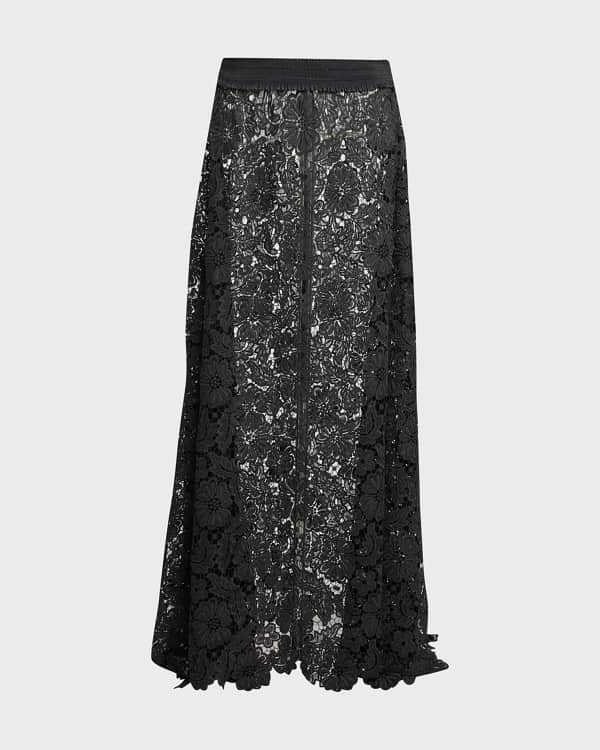CARESTE Zara A Line Silk Maxi Skirt Neiman Marcus