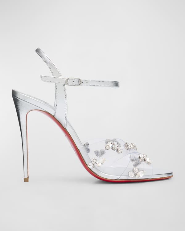 Christian Louboutin Marie Paillette 100 Red Sole Sandals Neiman