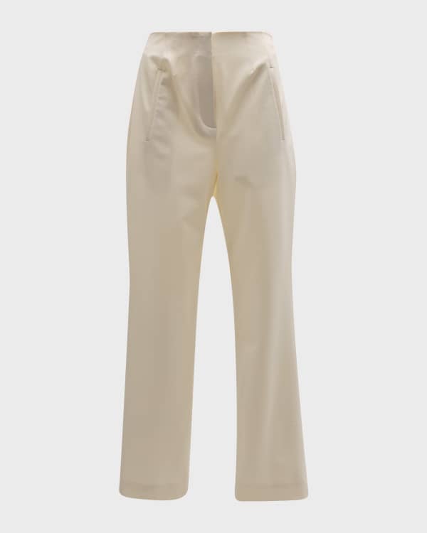 Peserico Pleated Cropped Gabardine Pants | Neiman Marcus