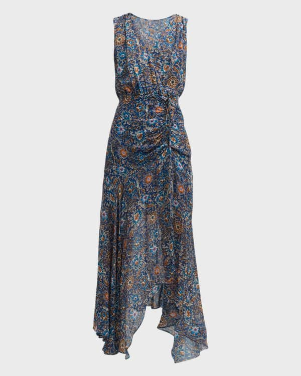 Alicia Bell Rebecca Tiered Floral Midi Dress | Neiman Marcus