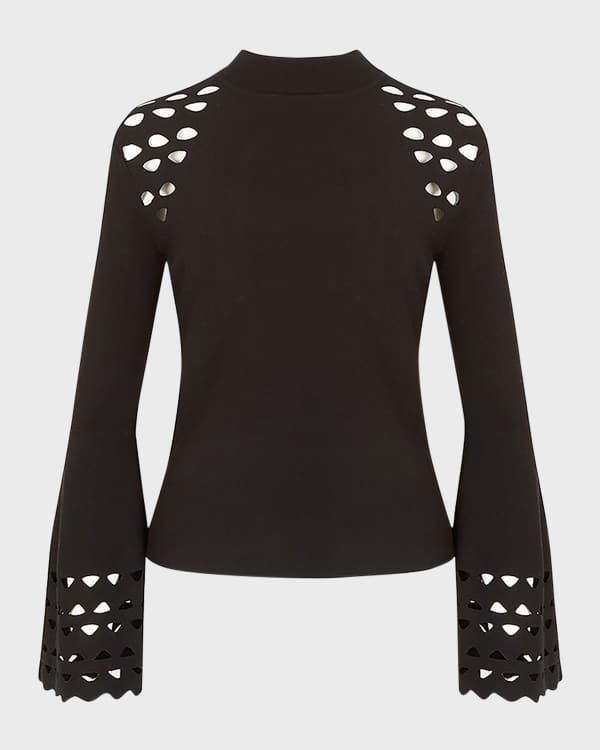 iver and isla 2024AW pima snap turtleneck -mallow pointelle
