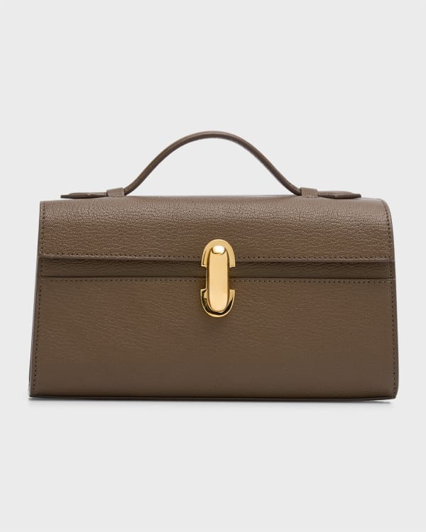 Callista Medium Grained Leather Top-Handle Bag | Neiman Marcus