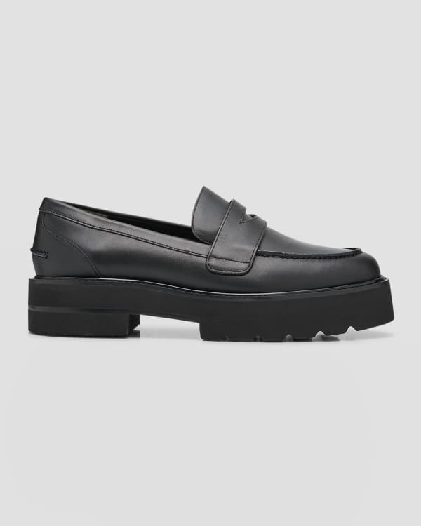 Aquatalia Stile Leather Penny Loafers | Neiman Marcus