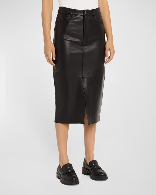 Theory Leather Pencil Skirt