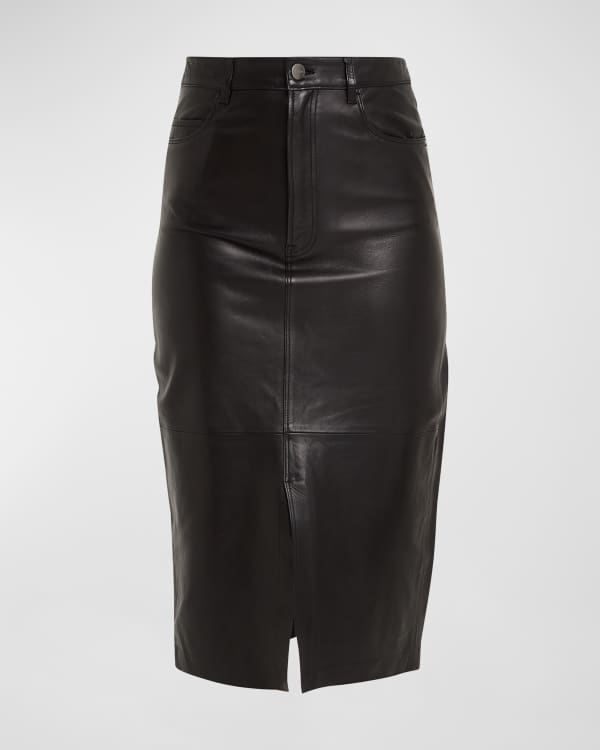 Veronica Beard Kaliyah Leather Pencil Skirt | Neiman Marcus